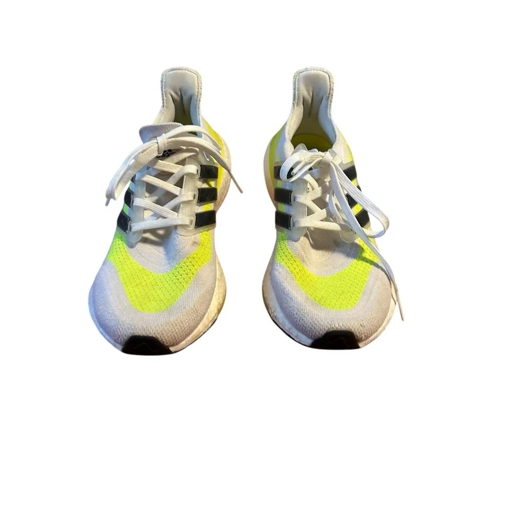 Adidas Ultra Boost 21 White Solar Yellow Men's Size 7‎ Shoes FY0377